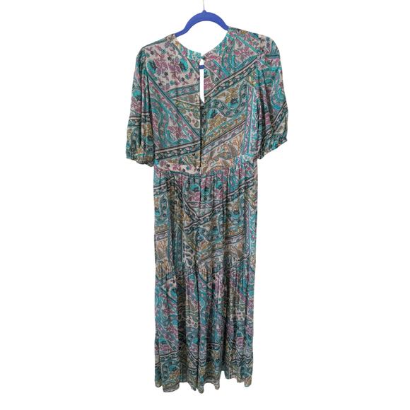 ba&sh Falba Blue Green Floral Print Maxi Sundress size 1 ( Small) - Picture 4 of 6